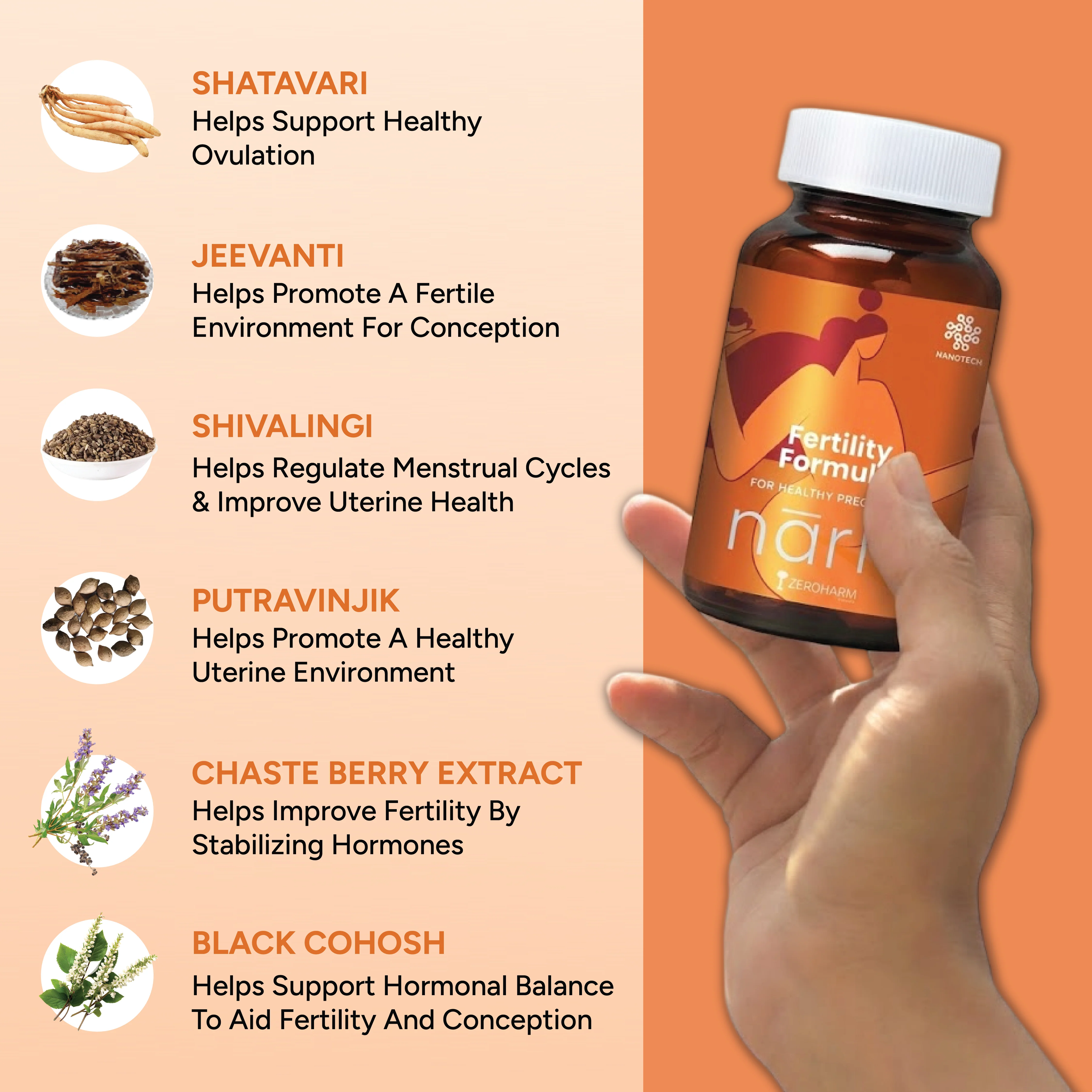 Ayurvedic ZeroHarm Narie Fertility Formula Tablets to Conceive Naturally - Image 5