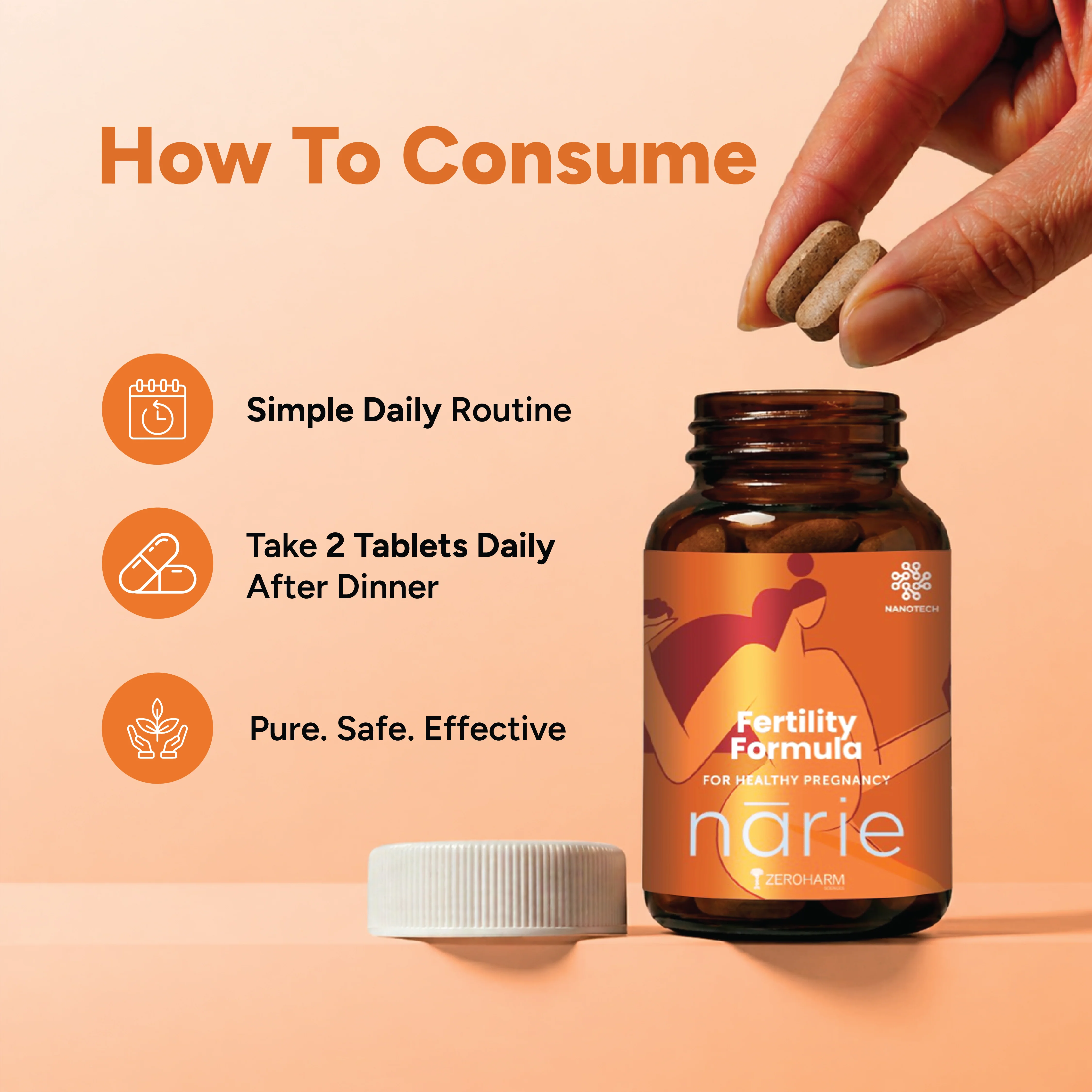 Ayurvedic ZeroHarm Narie Fertility Formula Tablets to Conceive Naturally - Image 6