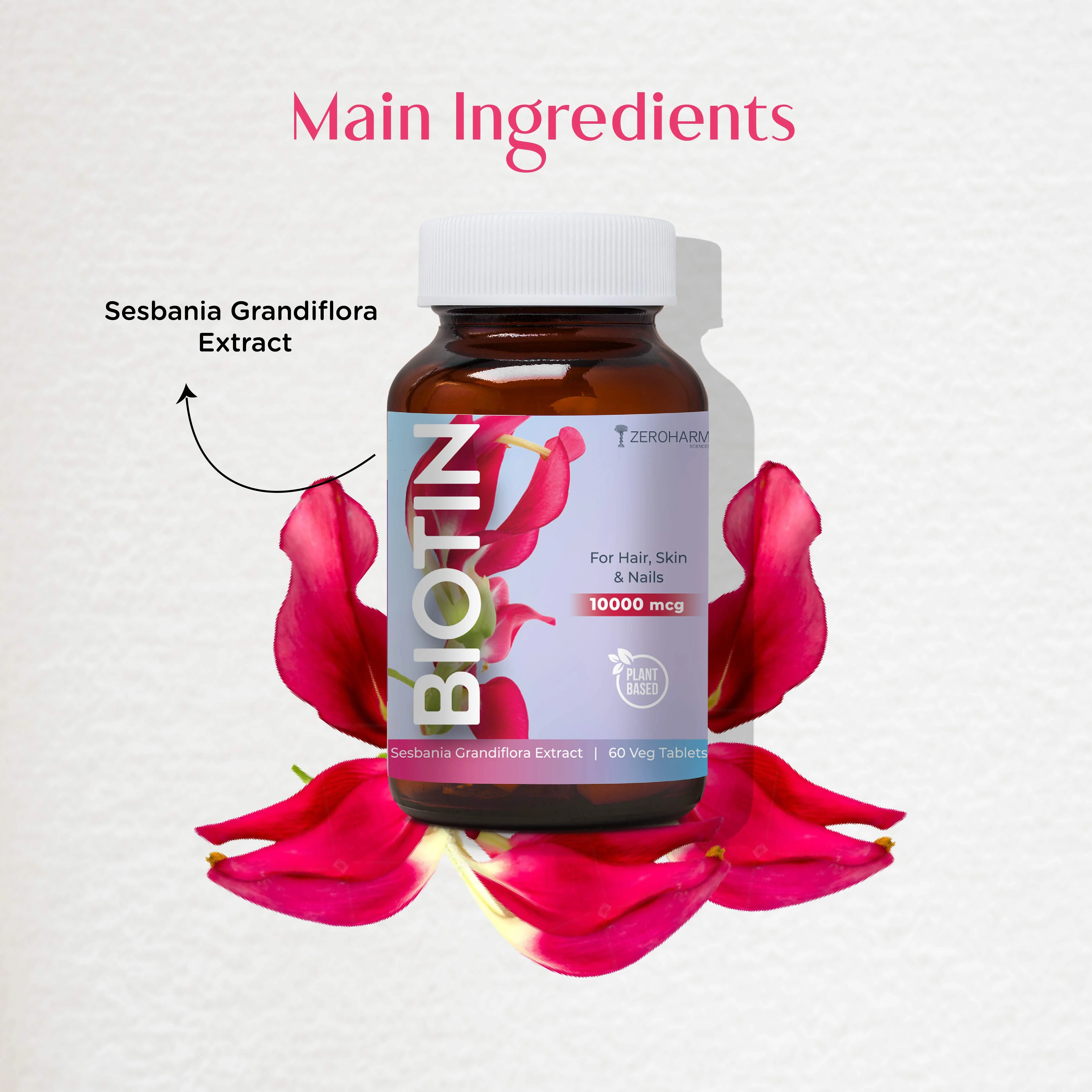 Biotin 10000 MCG Tablets For Hair, Skin & Nails - Image 3