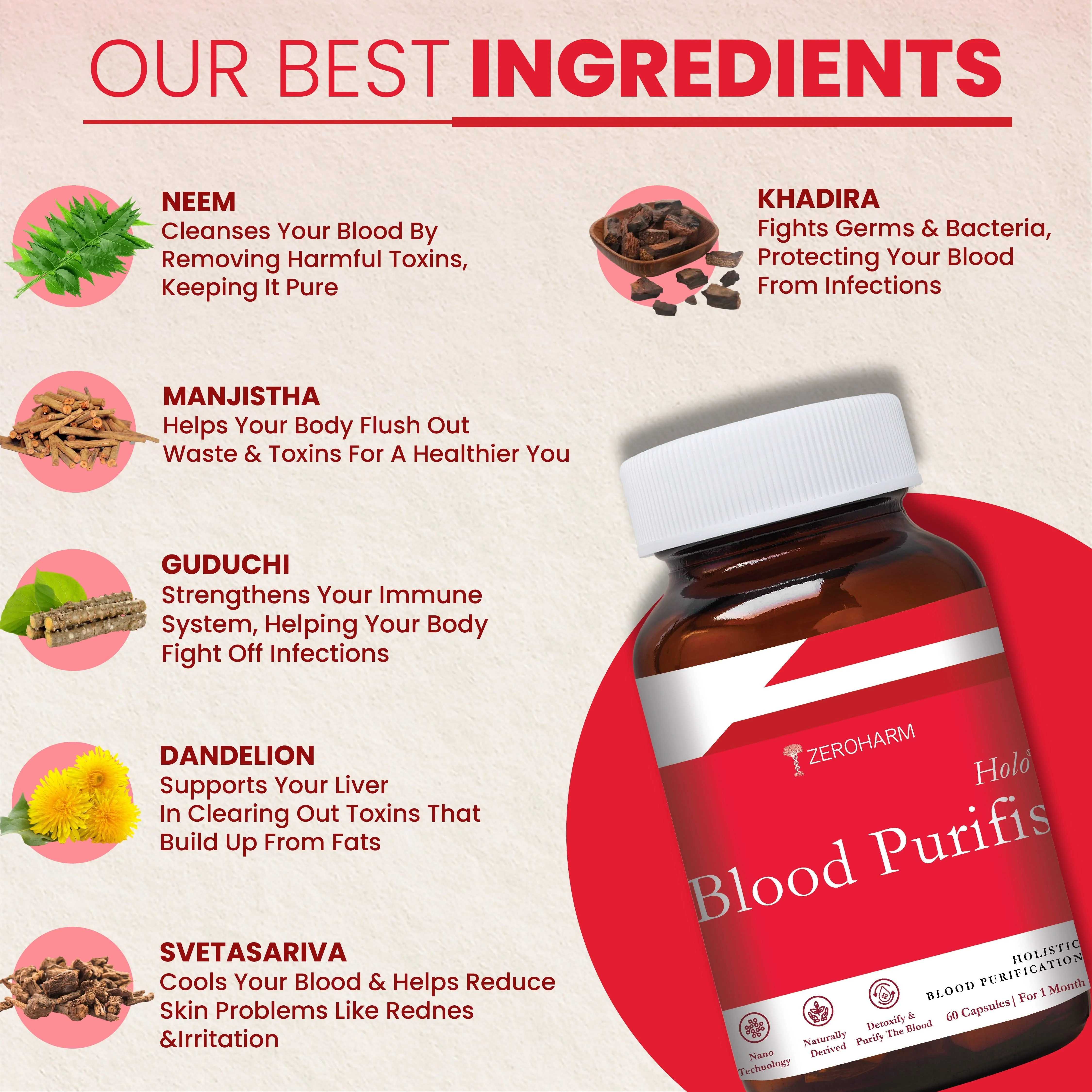 Ayurvedic Blood Purifier For Acne | 6-Herb Nano Formula - Image 3