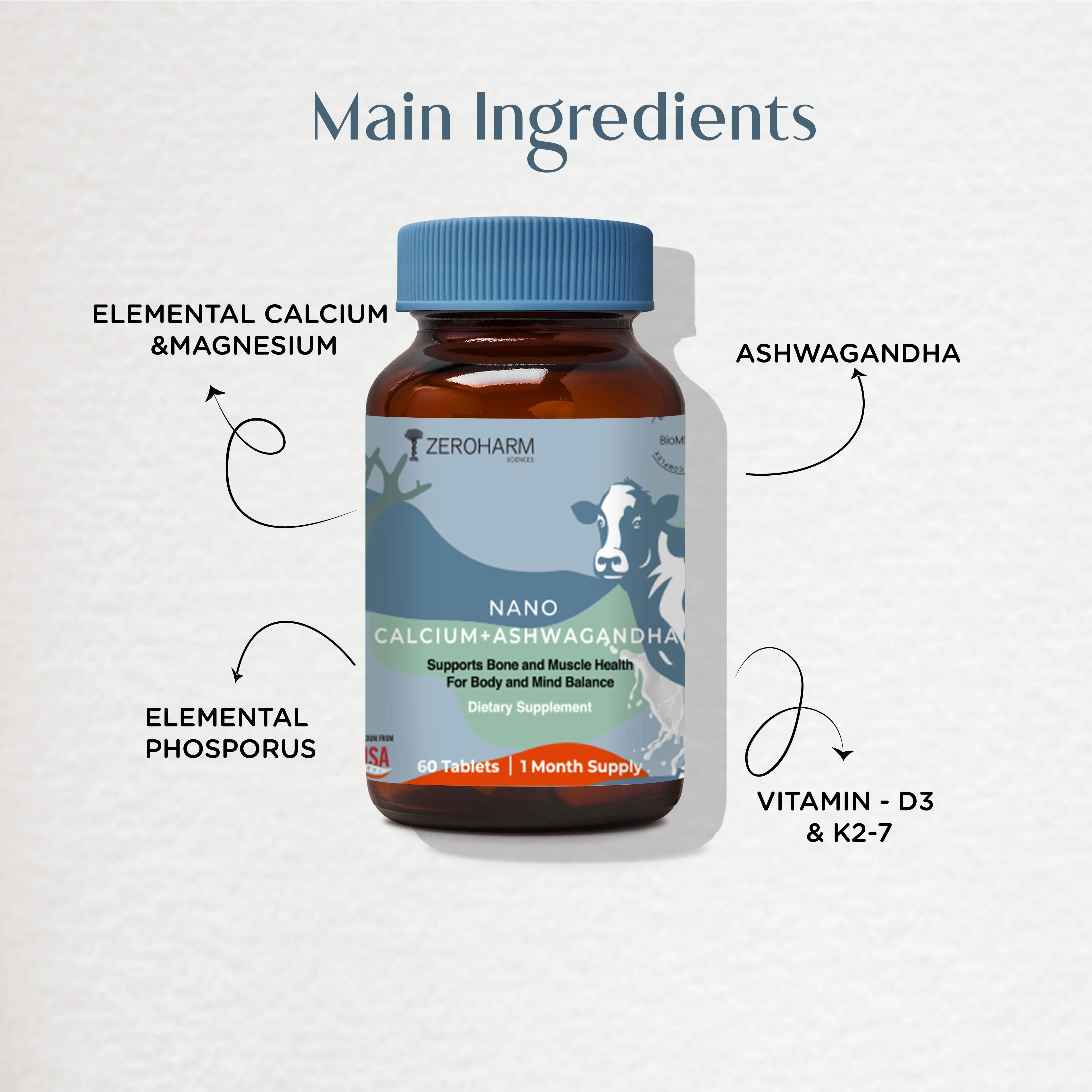 Holistic Calcium And Ashwagandha Tablets - Image 3