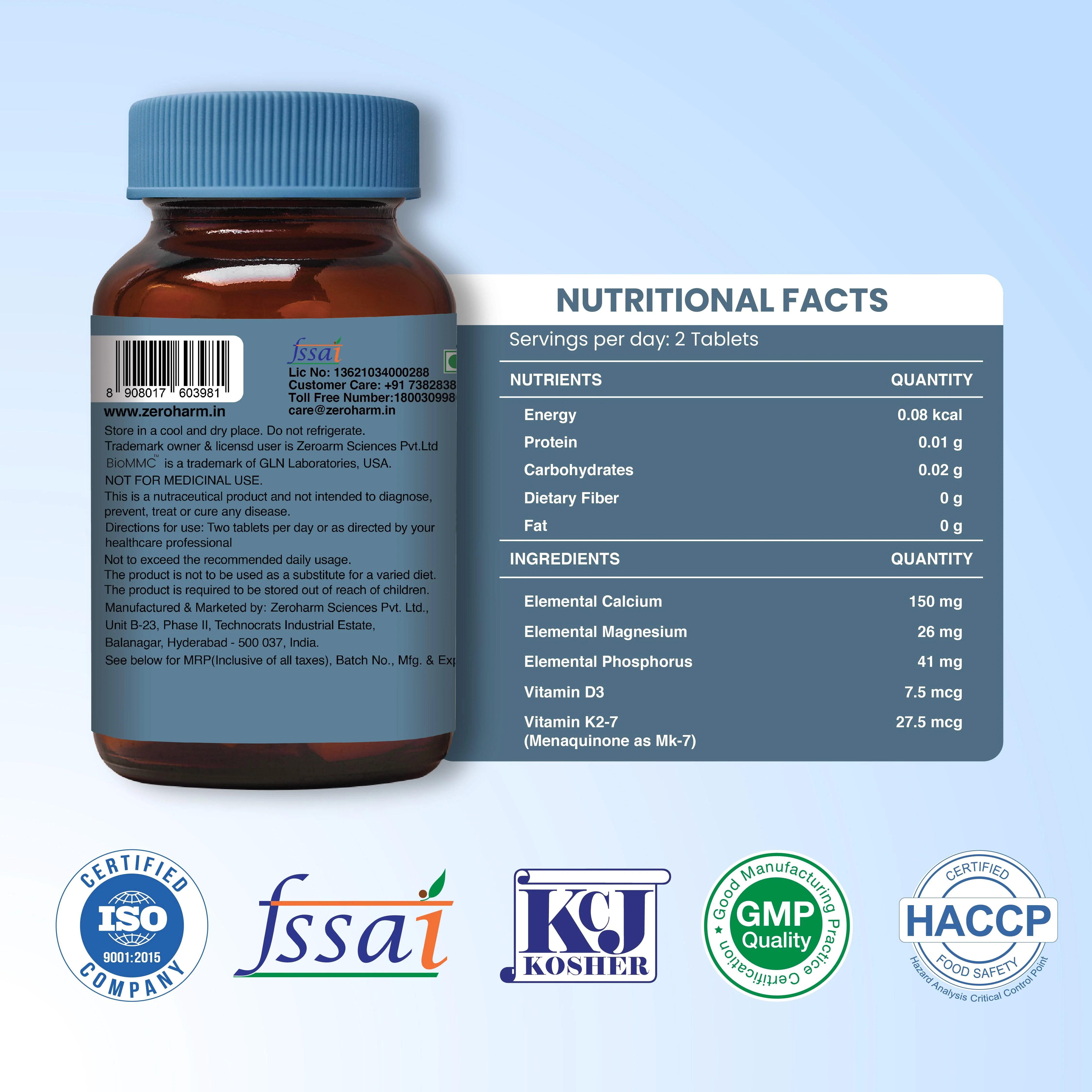 Holistic Calcium Tablets With Vitamin D3 & K2-7 - Image 5
