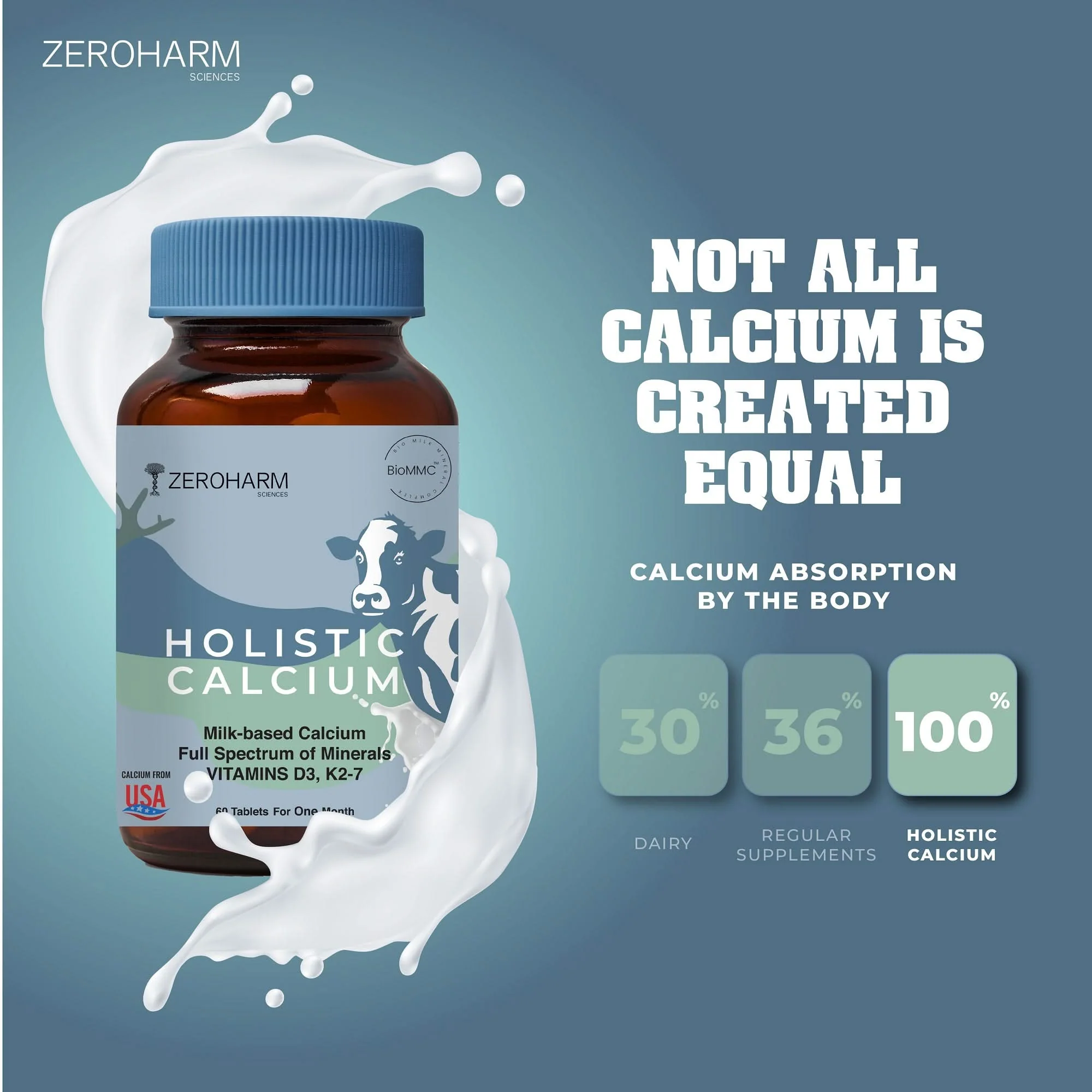 Holistic Calcium Tablets With Vitamin D3 & K2-7 - Image 8