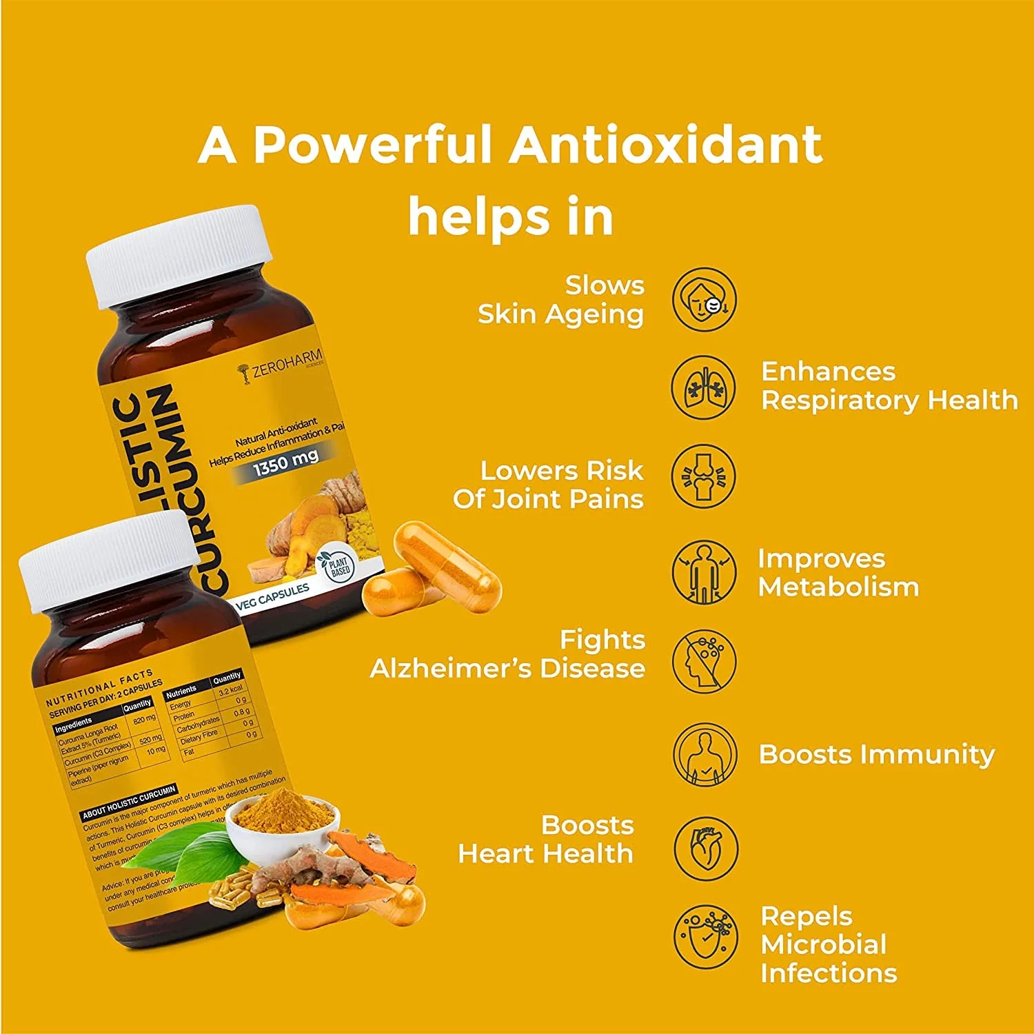 Holistic Curcumin Capsules With Piperine - Image 3