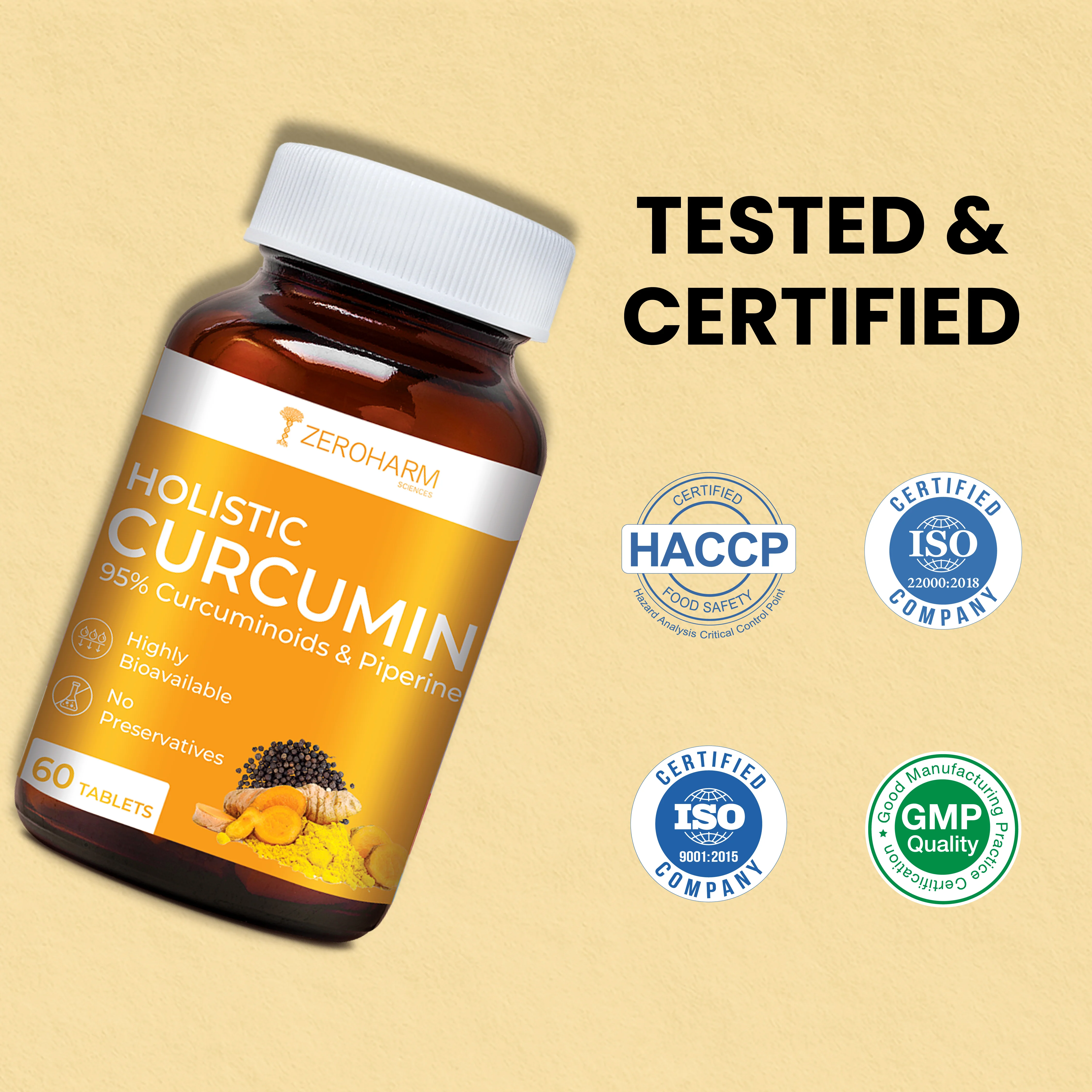 Holistic Curcumin Tablets With 95% Curcuminoids & Piperine - Image 7
