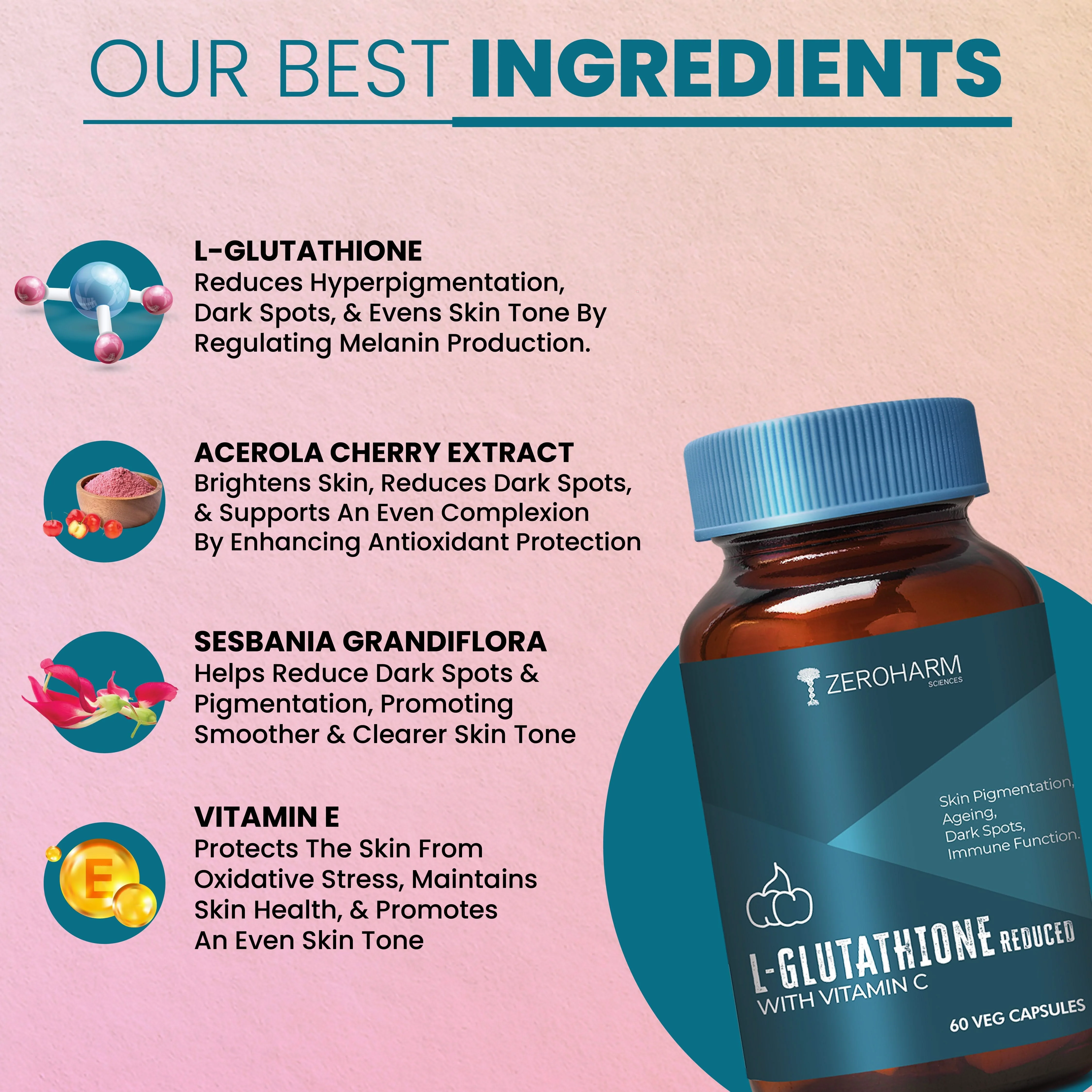 L Glutathione Reduced With Vitamin C Capsules - Image 3