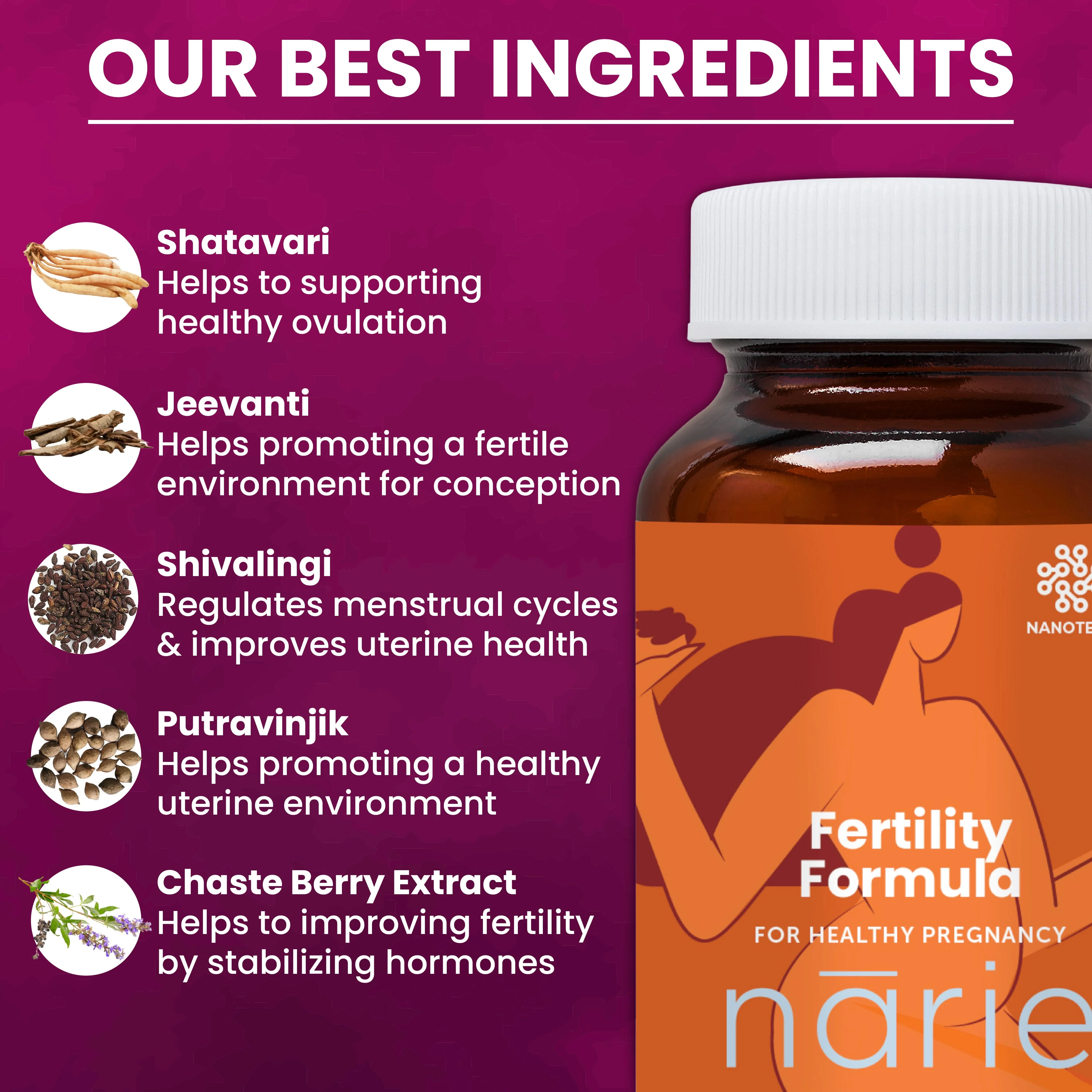 Ayurvedic ZeroHarm Narie Fertility Formula Tablets to Conceive Naturally - Image 3