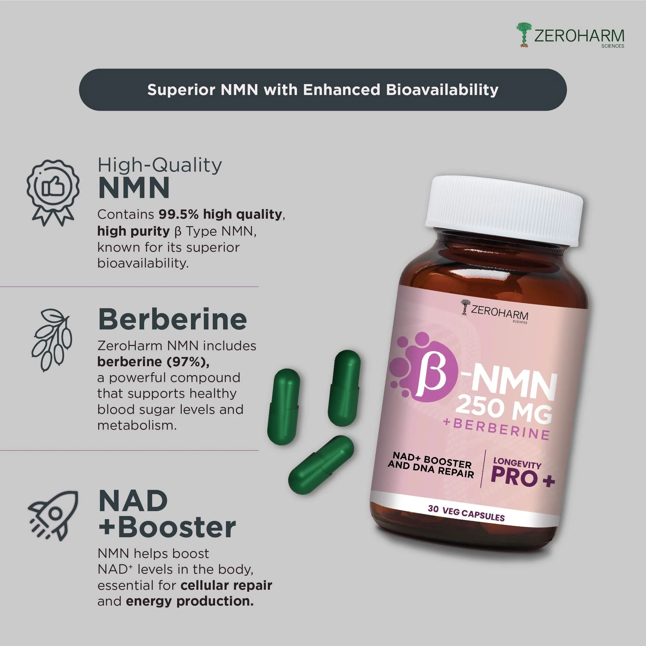 NMN 250 MG + Berberine | 30 Capsules To Boost NAD+ - Image 7