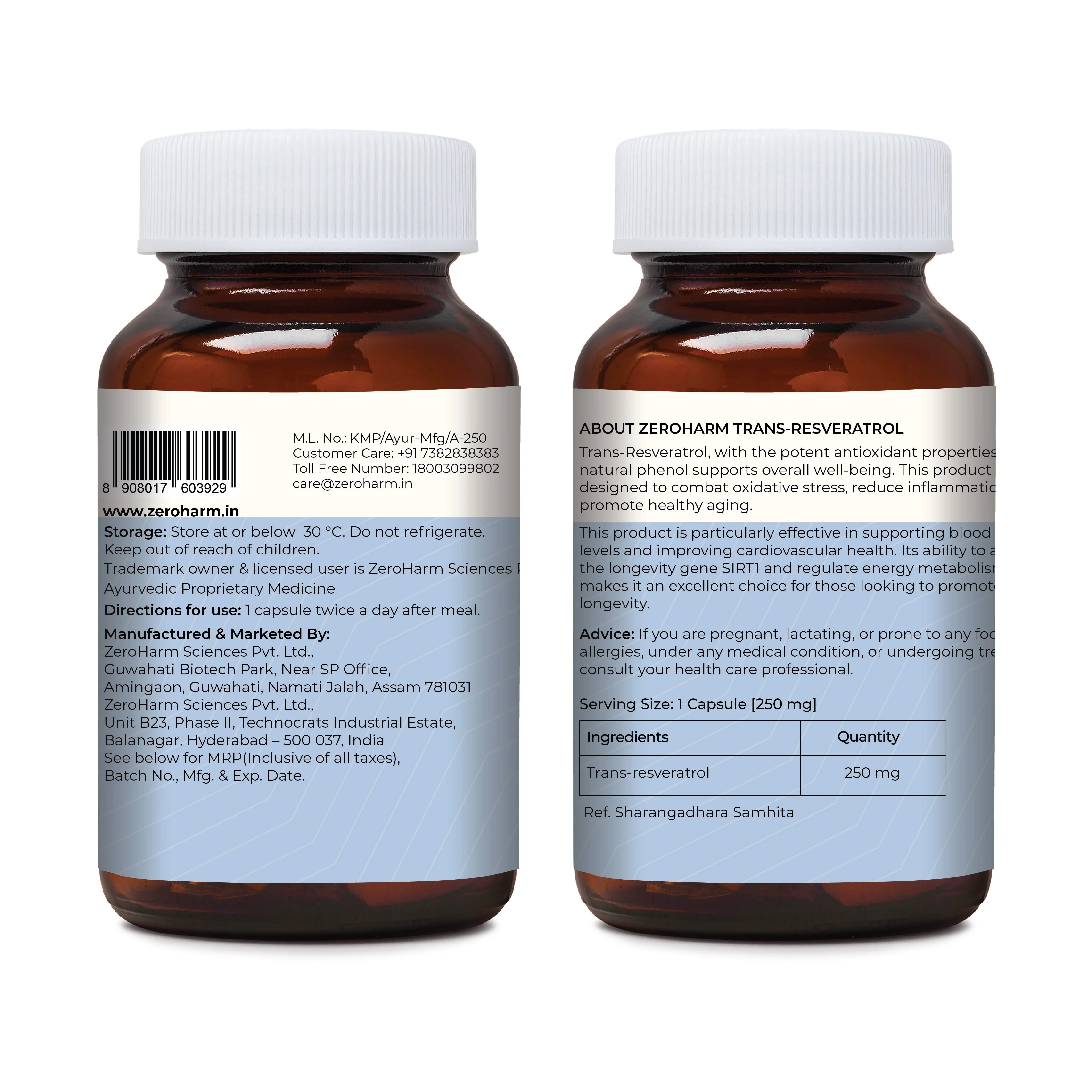 Trans-Resveratrol 250 mg Capsules - Image 8